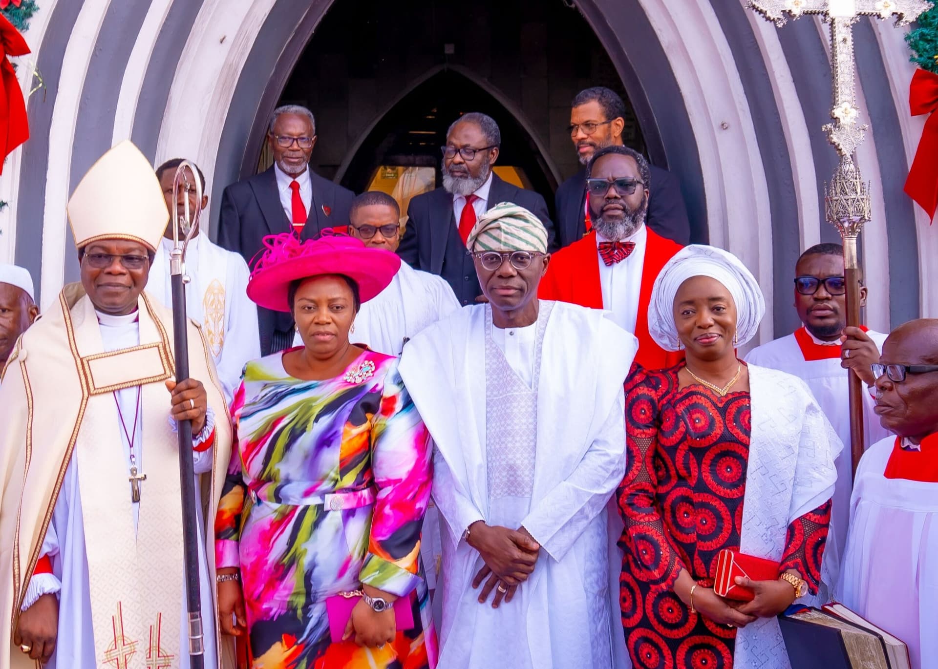 Photos: Governor Sanwo-Olu, First Lady Attend Christmas Service at the Cathedral Church of Christ Marina, on Monday, 25 December, 2023